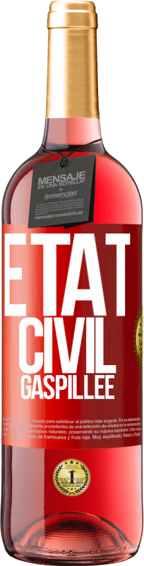 29,95 € | Vin rosé Édition ROSÉ État civil: gaspillée Étiquette Rouge. Étiquette personnalisable Vin jeune Récolte 2023 Tempranillo