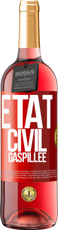 29,95 € | Vin rosé Édition ROSÉ État civil: gaspillée Étiquette Rouge. Étiquette personnalisable Vin jeune Récolte 2024 Tempranillo