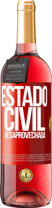 29,95 € | Vino Rosado Edición ROSÉ Estado civil: desaprovechada Etiqueta Roja. Etiqueta personalizable Vino joven Cosecha 2023 Tempranillo