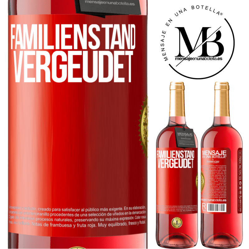 29,95 € Kostenloser Versand | Roséwein ROSÉ Ausgabe Familienstand: vergeudet Rote Markierung. Anpassbares Etikett Junger Wein Ernte 2023 Tempranillo