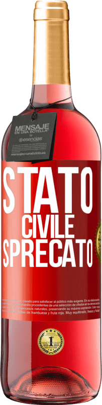 29,95 € | Vino rosato Edizione ROSÉ Stato civile: sprecato Etichetta Rossa. Etichetta personalizzabile Vino giovane Raccogliere 2023 Tempranillo