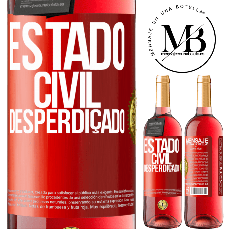 29,95 € Envio grátis | Vinho rosé Edição ROSÉ Estado civil: desperdiçado Etiqueta Vermelha. Etiqueta personalizável Vinho jovem Colheita 2023 Tempranillo