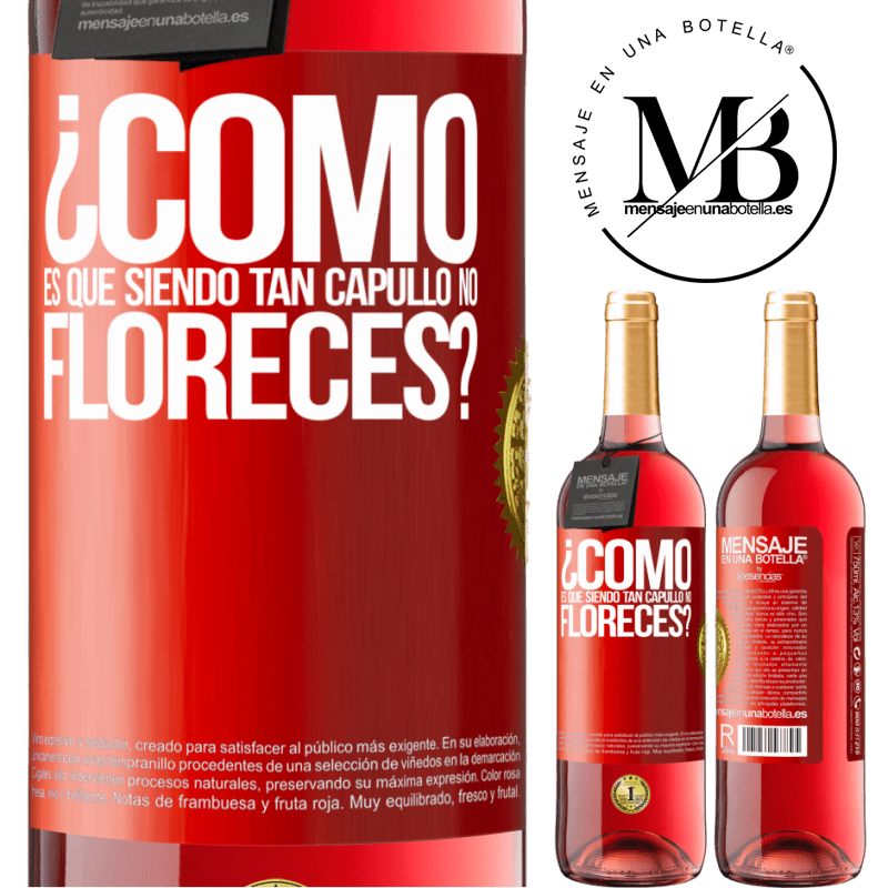 29,95 € Envío gratis | Vino Rosado Edición ROSÉ ¿Cómo es que siendo tan capullo no floreces? Etiqueta Roja. Etiqueta personalizable Vino joven Cosecha 2024 Tempranillo