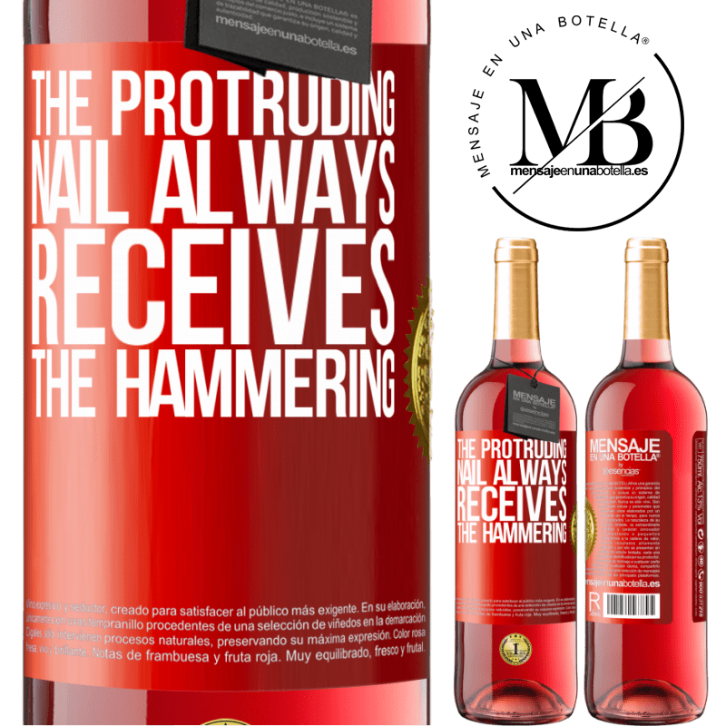 29,95 € Free Shipping | Rosé Wine ROSÉ Edition The protruding nail always receives the hammering Red Label. Customizable label Young wine Harvest 2021 Tempranillo