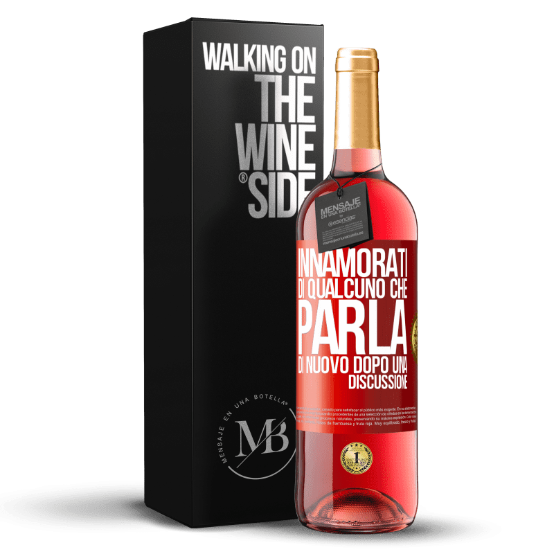29,95 € Spedizione Gratuita | Vino rosato Edizione ROSÉ Innamorati di qualcuno che parla di nuovo dopo una discussione Etichetta Rossa. Etichetta personalizzabile Vino giovane Raccogliere 2025 Tempranillo