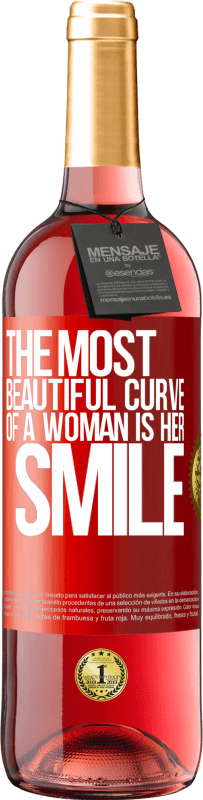 29,95 € 送料無料 | ロゼワイン ROSÉエディション 女性の最も美しい曲線は彼女の笑顔です 赤いタグ. カスタマイズ可能なラベル 若いワイン 収穫 2023 Tempranillo