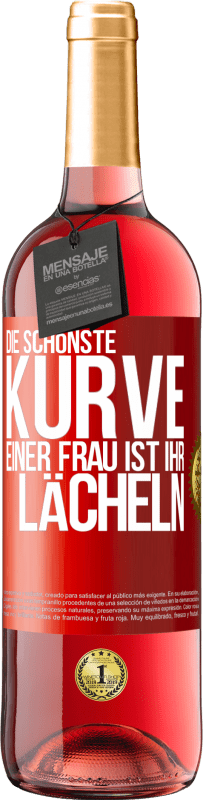 29,95 € Kostenloser Versand | Roséwein ROSÉ Ausgabe Die schönste Kurve einer Frau ist ihr Lächeln Rote Markierung. Anpassbares Etikett Junger Wein Ernte 2025 Tempranillo