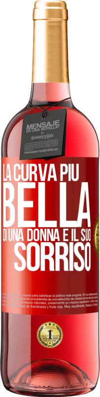 29,95 € Spedizione Gratuita | Vino rosato Edizione ROSÉ La curva più bella di una donna è il suo sorriso Etichetta Rossa. Etichetta personalizzabile Vino giovane Raccogliere 2025 Tempranillo