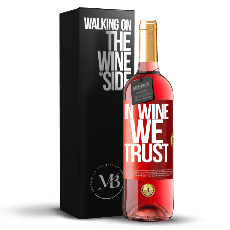 29,95 € Spedizione Gratuita | Vino rosato Edizione ROSÉ in wine we trust Etichetta Rossa. Etichetta personalizzabile Vino giovane Raccogliere 2023 Tempranillo