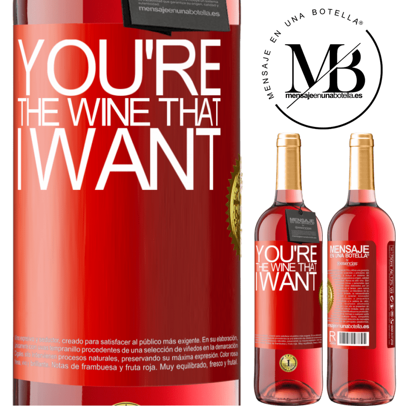 29,95 € 送料無料 | ロゼワイン ROSÉエディション You're the wine that I want 赤いタグ. カスタマイズ可能なラベル 若いワイン 収穫 2024 Tempranillo