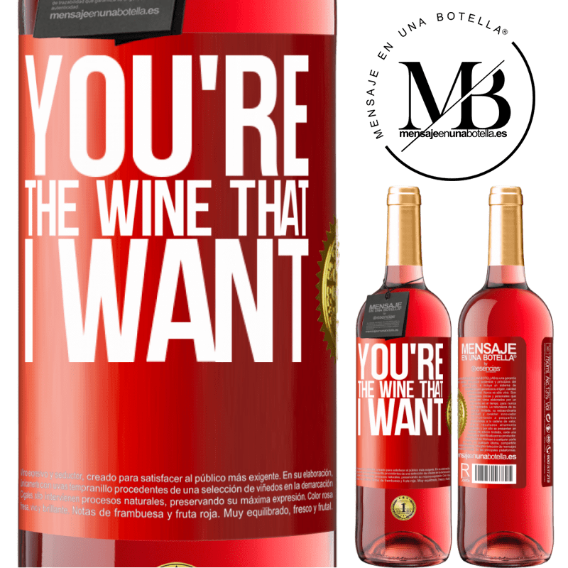 29,95 € Spedizione Gratuita | Vino rosato Edizione ROSÉ You're the wine that I want Etichetta Rossa. Etichetta personalizzabile Vino giovane Raccogliere 2024 Tempranillo