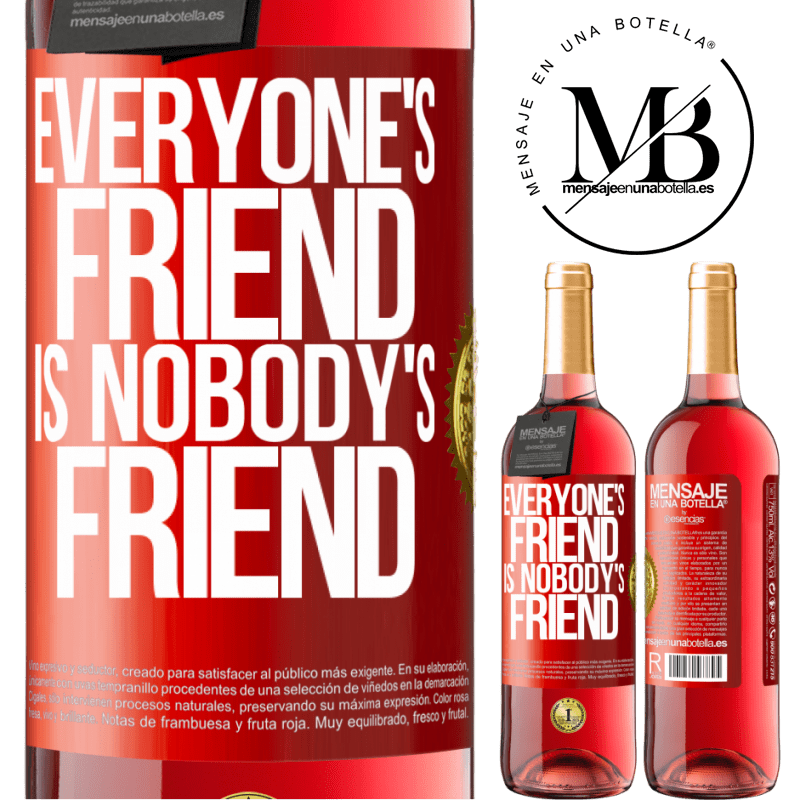 24,95 € Free Shipping | Rosé Wine ROSÉ Edition Everyone's friend is nobody's friend Red Label. Customizable label Young wine Harvest 2021 Tempranillo