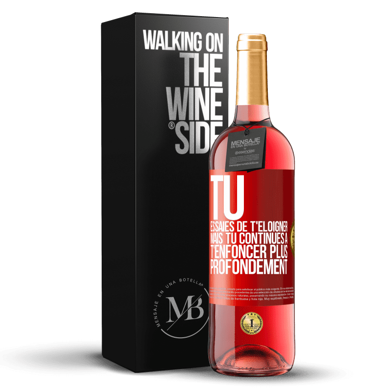 29,95 € Envoi gratuit | Vin rosé Édition ROSÉ Tu essaies de t'éloigner mais tu continues à t'enfoncer plus profondément Étiquette Rouge. Étiquette personnalisable Vin jeune Récolte 2025 Tempranillo