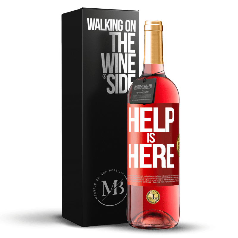 29,95 € Бесплатная доставка | Розовое вино Издание ROSÉ Help is Here Красная метка. Настраиваемая этикетка Молодое вино Урожай 2023 Tempranillo