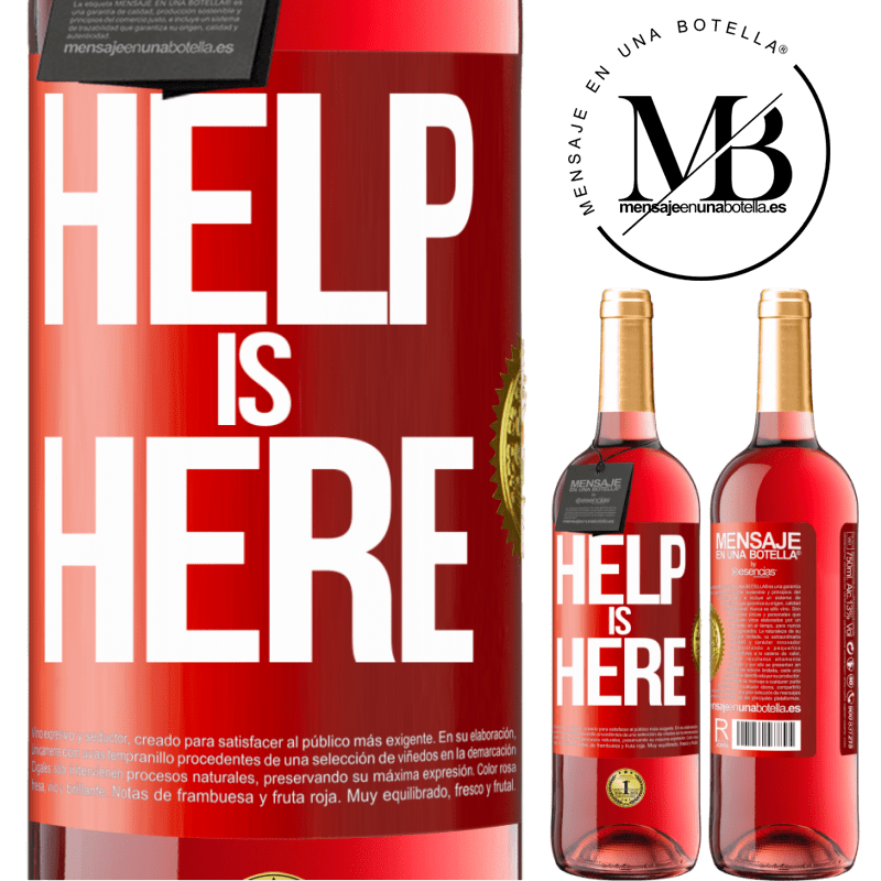 29,95 € Kostenloser Versand | Roséwein ROSÉ Ausgabe Help is Here Rote Markierung. Anpassbares Etikett Junger Wein Ernte 2024 Tempranillo