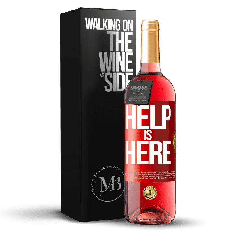 29,95 € Spedizione Gratuita | Vino rosato Edizione ROSÉ Help is Here Etichetta Rossa. Etichetta personalizzabile Vino giovane Raccogliere 2023 Tempranillo