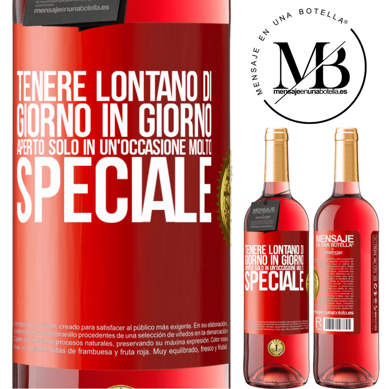 29,95 € Spedizione Gratuita | Vino rosato Edizione ROSÉ Tenere lontano di giorno in giorno. Aperto solo in un'occasione molto speciale Etichetta Rossa. Etichetta personalizzabile Vino giovane Raccogliere 2024 Tempranillo