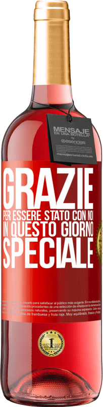 29,95 € | Vino rosato Edizione ROSÉ Grazie per essere stato con noi in questo giorno speciale Etichetta Rossa. Etichetta personalizzabile Vino giovane Raccogliere 2024 Tempranillo