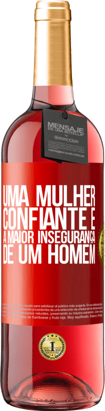 29,95 € Envio grátis | Vinho rosé Edição ROSÉ Uma mulher confiante é a maior insegurança de um homem Etiqueta Vermelha. Etiqueta personalizável Vinho jovem Colheita 2025 Tempranillo