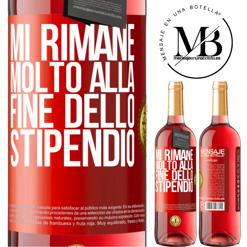 29,95 € Spedizione Gratuita | Vino rosato Edizione ROSÉ Mi rimane molto alla fine dello stipendio Etichetta Rossa. Etichetta personalizzabile Vino giovane Raccogliere 2025 Tempranillo