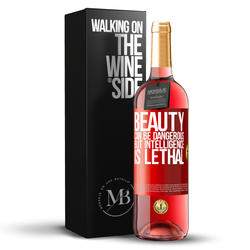 29,95 € Free Shipping | Rosé Wine ROSÉ Edition Beauty can be dangerous, but intelligence is lethal Red Label. Customizable label Young wine Harvest 2024 Tempranillo