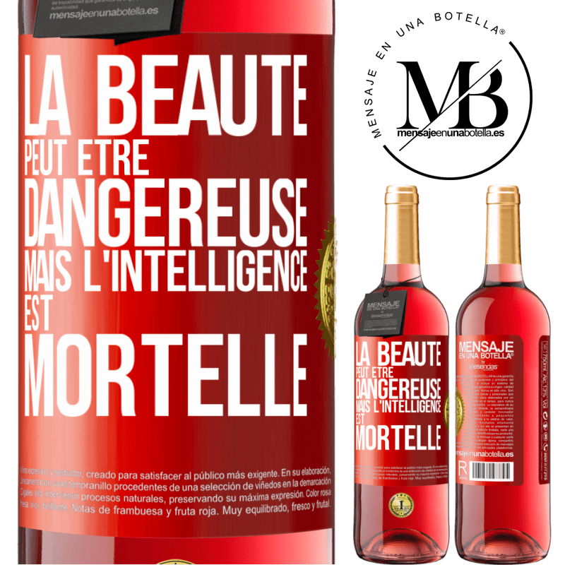 29,95 € Envoi gratuit | Vin rosé Édition ROSÉ La beauté peut être dangereuse, mais l'intelligence est mortelle Étiquette Rouge. Étiquette personnalisable Vin jeune Récolte 2024 Tempranillo