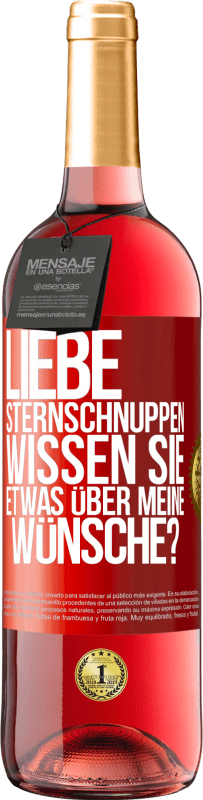 29,95 € | Roséwein ROSÉ Ausgabe Liebe Sternschnuppen, wissen Sie etwas über meine Wünsche? Rote Markierung. Anpassbares Etikett Junger Wein Ernte 2024 Tempranillo