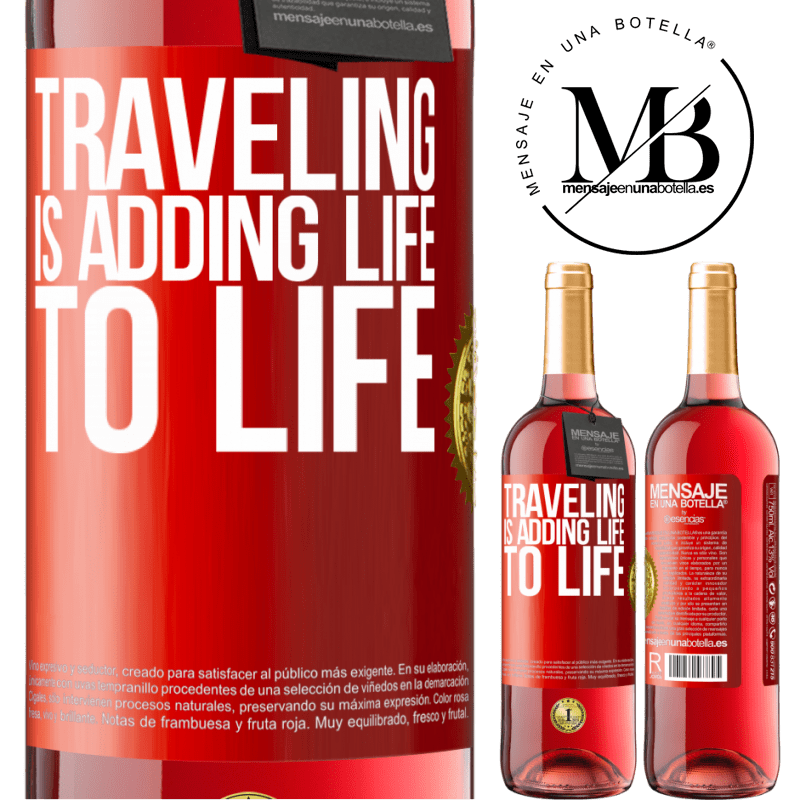 29,95 € Free Shipping | Rosé Wine ROSÉ Edition Traveling is adding life to life Red Label. Customizable label Young wine Harvest 2022 Tempranillo