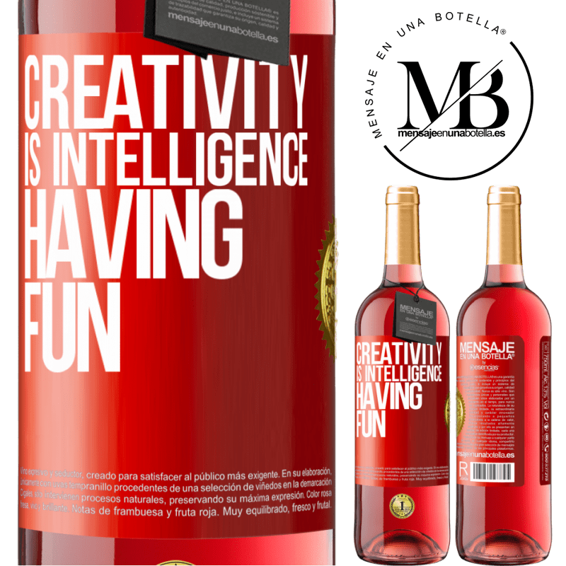 29,95 € Free Shipping | Rosé Wine ROSÉ Edition Creativity is intelligence having fun Red Label. Customizable label Young wine Harvest 2023 Tempranillo