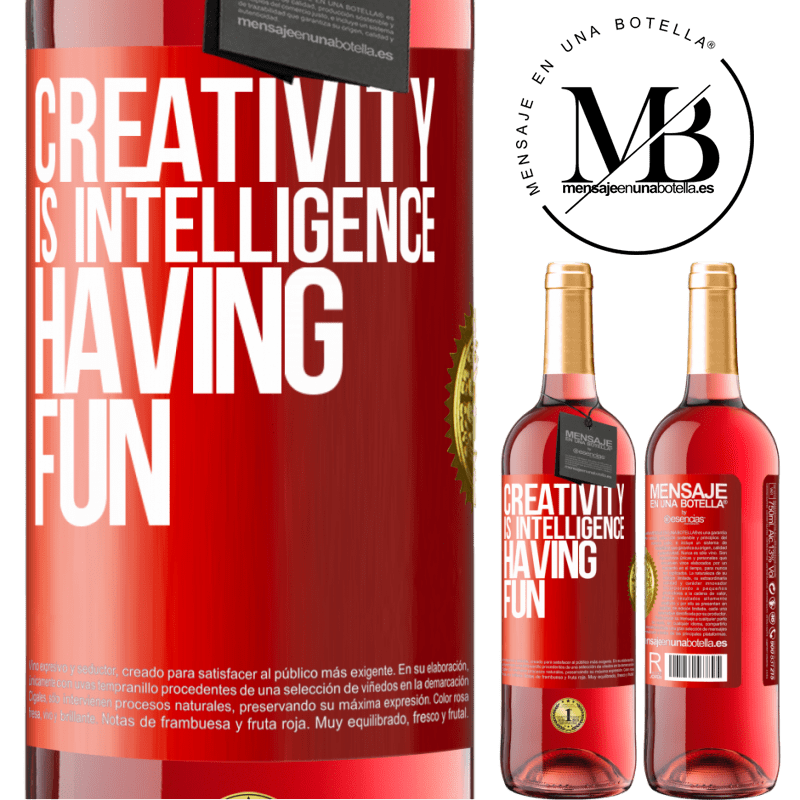 29,95 € Free Shipping | Rosé Wine ROSÉ Edition Creativity is intelligence having fun Red Label. Customizable label Young wine Harvest 2025 Tempranillo