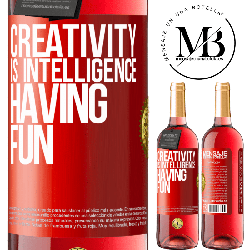 29,95 € Free Shipping | Rosé Wine ROSÉ Edition Creativity is intelligence having fun Red Label. Customizable label Young wine Harvest 2022 Tempranillo