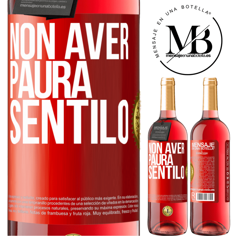 29,95 € Spedizione Gratuita | Vino rosato Edizione ROSÉ Non aver paura, sentilo Etichetta Rossa. Etichetta personalizzabile Vino giovane Raccogliere 2025 Tempranillo