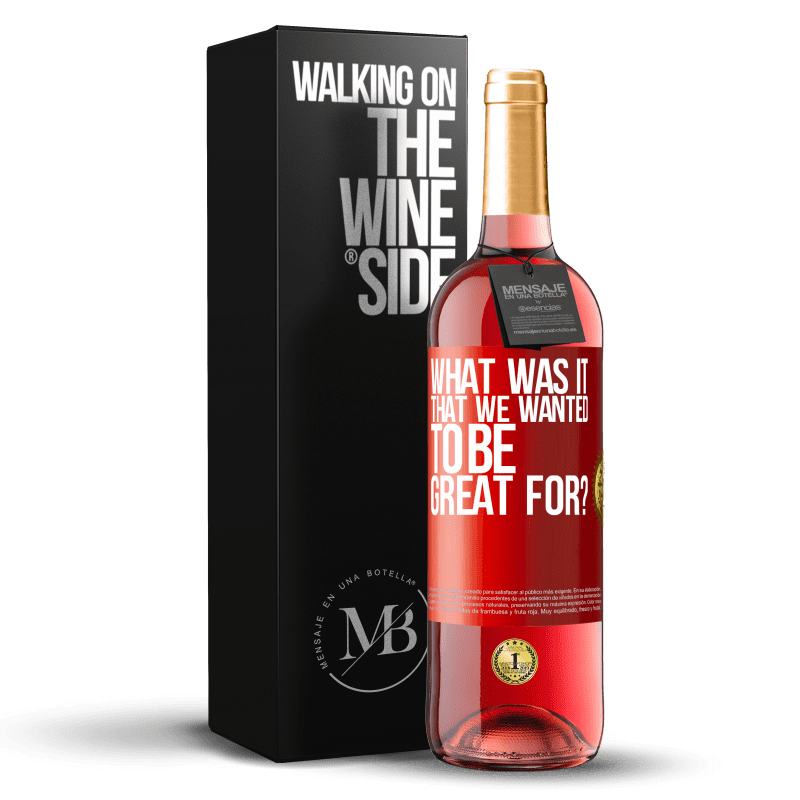29,95 € Free Shipping | Rosé Wine ROSÉ Edition what was it that we wanted to be great for? Red Label. Customizable label Young wine Harvest 2023 Tempranillo