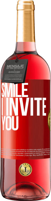 Free Shipping | Rosé Wine ROSÉ Edition Smile I invite you Red Label. Customizable label Young wine Harvest 2023 Tempranillo