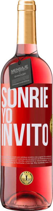 29,95 € | Vino Rosado Edición ROSÉ Sonríe, yo invito Etiqueta Roja. Etiqueta personalizable Vino joven Cosecha 2025 Tempranillo
