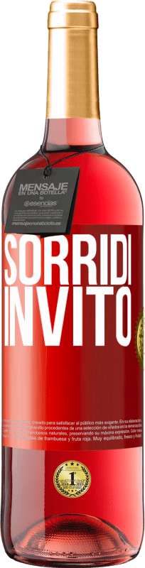 Spedizione Gratuita | Vino rosato Edizione ROSÉ Sorridi, invito Etichetta Rossa. Etichetta personalizzabile Vino giovane Raccogliere 2023 Tempranillo