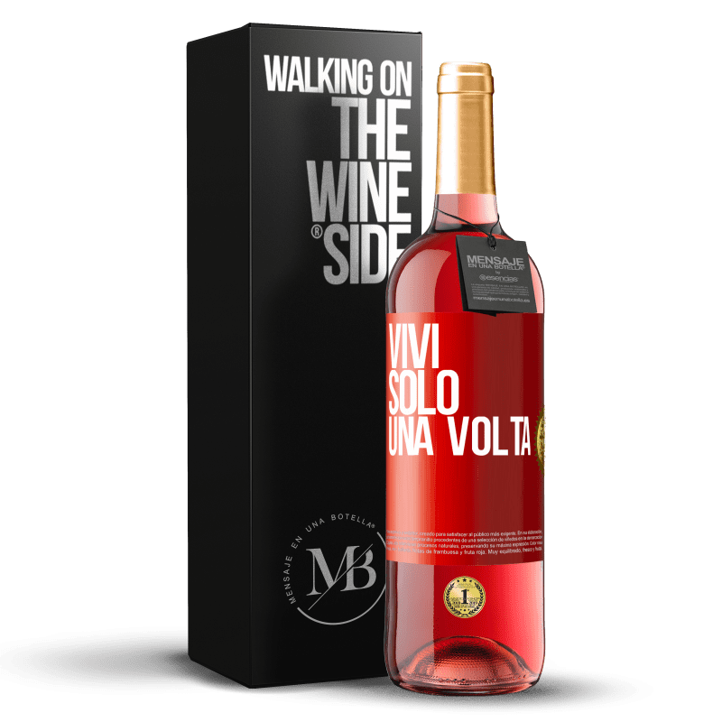 29,95 € Spedizione Gratuita | Vino rosato Edizione ROSÉ Vivi solo una volta Etichetta Rossa. Etichetta personalizzabile Vino giovane Raccogliere 2024 Tempranillo