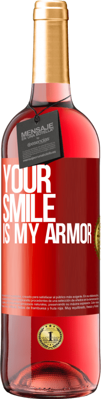 29,95 € | 桃红葡萄酒 ROSÉ版 你的笑容是我的盔甲 红色标签. 可自定义的标签 青年酒 收成 2023 Tempranillo
