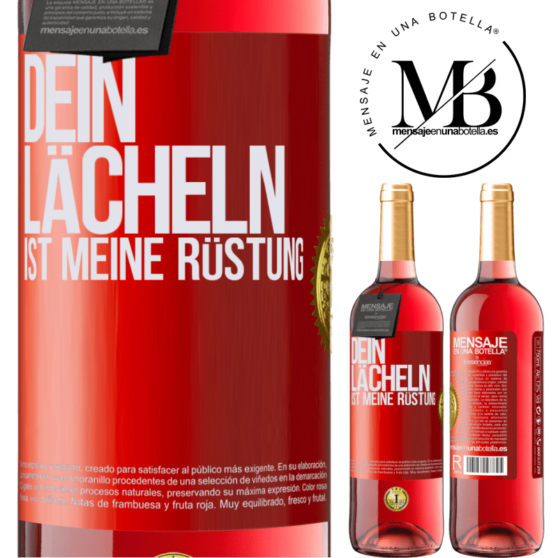 29,95 € Kostenloser Versand | Roséwein ROSÉ Ausgabe Dein Lächeln ist meine Rüstung Rote Markierung. Anpassbares Etikett Junger Wein Ernte 2024 Tempranillo