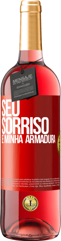 29,95 € | Vinho rosé Edição ROSÉ Seu sorriso é minha armadura Etiqueta Vermelha. Etiqueta personalizável Vinho jovem Colheita 2024 Tempranillo