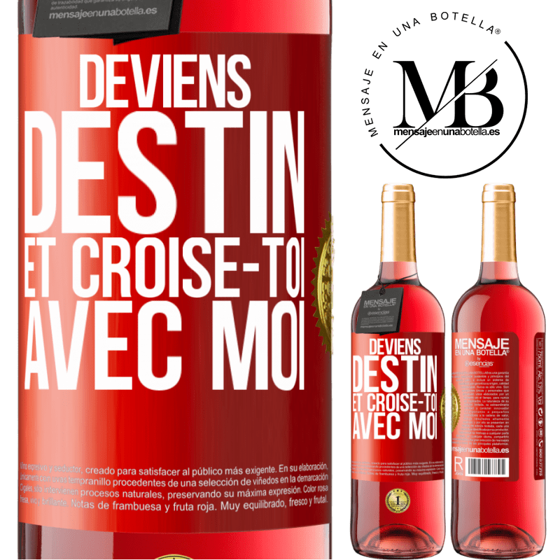 29,95 € Envoi gratuit | Vin rosé Édition ROSÉ Deviens destin et croise-toi avec moi Étiquette Rouge. Étiquette personnalisable Vin jeune Récolte 2024 Tempranillo