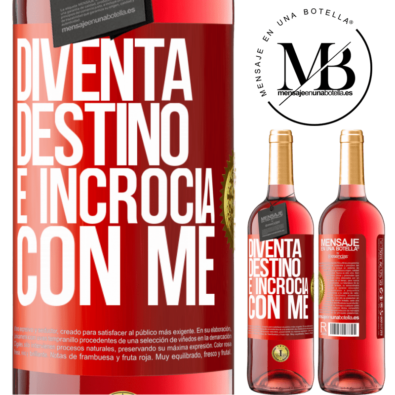 29,95 € Spedizione Gratuita | Vino rosato Edizione ROSÉ Diventa destino e incrocia con me Etichetta Rossa. Etichetta personalizzabile Vino giovane Raccogliere 2024 Tempranillo