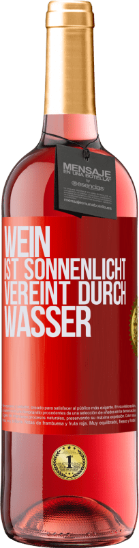 29,95 € | Roséwein ROSÉ Ausgabe Wein ist Sonnenlicht, vereint durch Wasser Rote Markierung. Anpassbares Etikett Junger Wein Ernte 2023 Tempranillo