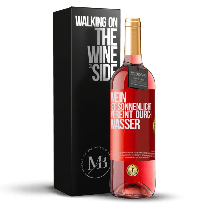 29,95 € Kostenloser Versand | Roséwein ROSÉ Ausgabe Wein ist Sonnenlicht, vereint durch Wasser Rote Markierung. Anpassbares Etikett Junger Wein Ernte 2023 Tempranillo