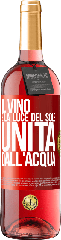 29,95 € | Vino rosato Edizione ROSÉ Il vino è la luce del sole, unita dall'acqua Etichetta Rossa. Etichetta personalizzabile Vino giovane Raccogliere 2023 Tempranillo