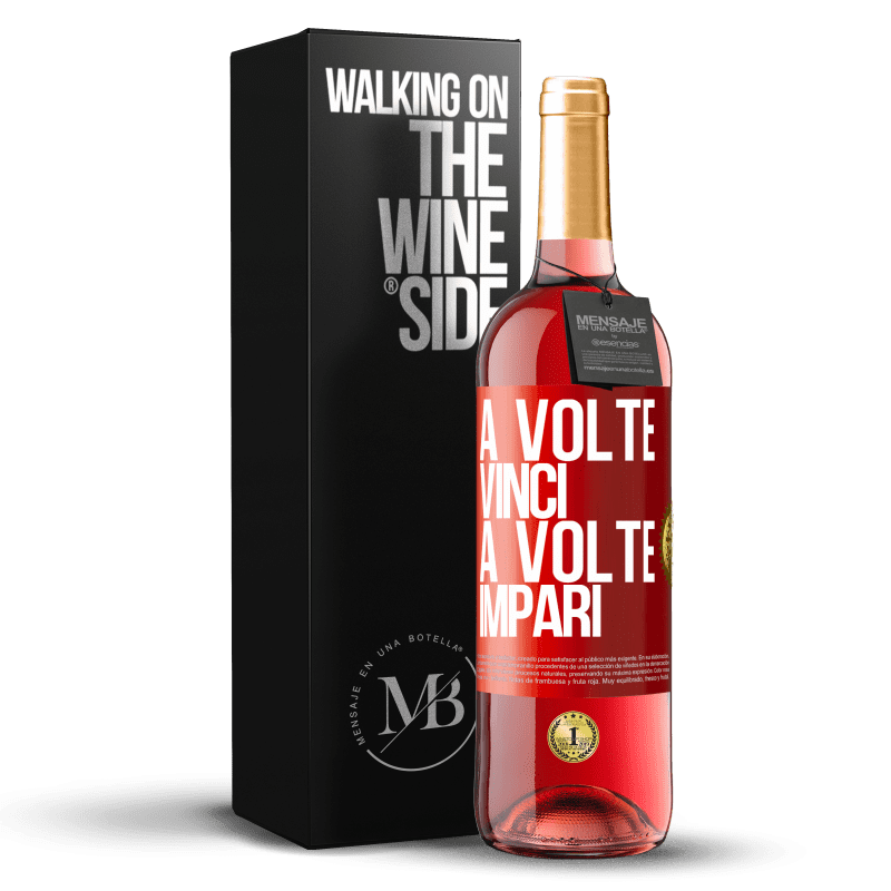 29,95 € Spedizione Gratuita | Vino rosato Edizione ROSÉ A volte vinci, a volte impari Etichetta Rossa. Etichetta personalizzabile Vino giovane Raccogliere 2025 Tempranillo