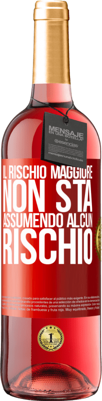 29,95 € | Vino rosato Edizione ROSÉ Il rischio maggiore non sta assumendo alcun rischio Etichetta Rossa. Etichetta personalizzabile Vino giovane Raccogliere 2024 Tempranillo