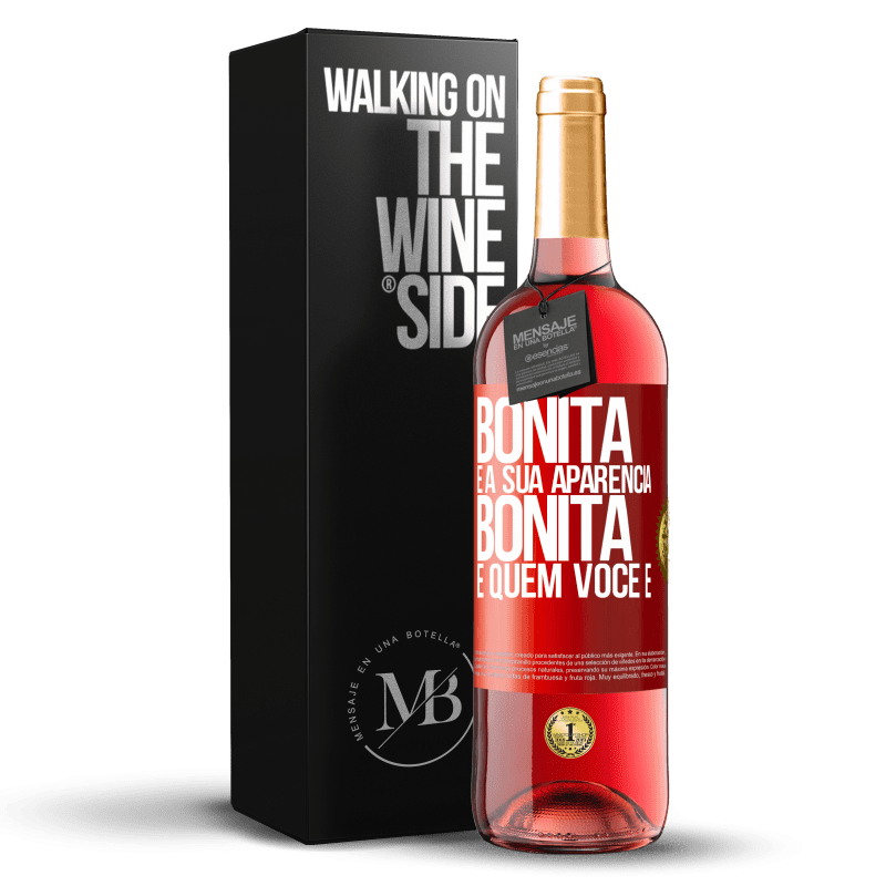 29,95 € Envio grátis | Vinho rosé Edição ROSÉ Bonita é a sua aparência, bonita é quem você é Etiqueta Vermelha. Etiqueta personalizável Vinho jovem Colheita 2024 Tempranillo