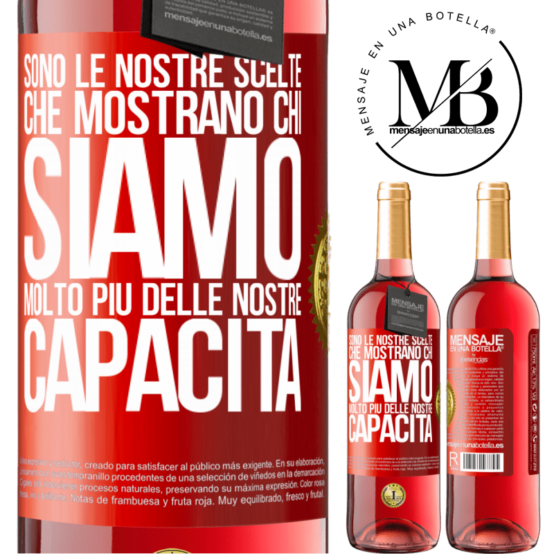 29,95 € Spedizione Gratuita | Vino rosato Edizione ROSÉ Sono le nostre scelte che mostrano chi siamo, molto più delle nostre capacità Etichetta Rossa. Etichetta personalizzabile Vino giovane Raccogliere 2023 Tempranillo