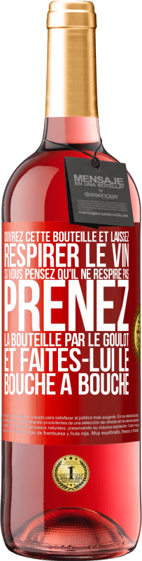 29,95 € | Vin rosé Édition ROSÉ Ouvrez cette bouteille et laissez respirer le vin. Si vous pensez qu'il ne respire pas prenez la bouteille par le goulot et fait Étiquette Rouge. Étiquette personnalisable Vin jeune Récolte 2024 Tempranillo